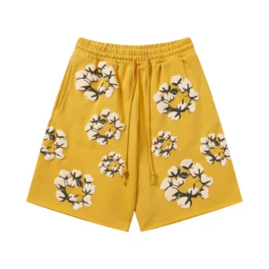 Denim Tears Cotton Wreath Shorts Yellow