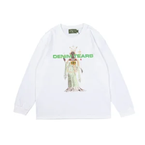 Denim Tears Graphic Statue Long Sleeve T-Shirt White