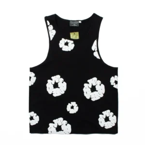 Denim Tears Cotton Wreath Tank Top Black (White Print)