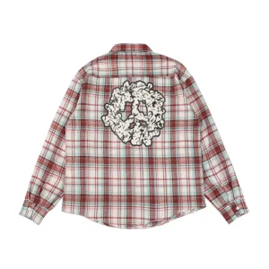 Denim Tears Cotton Wreath Plaid Flannel Shirt Red