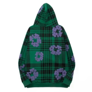 Denim Tears Cotton Wreath Plaid Zip Hoodie Green
