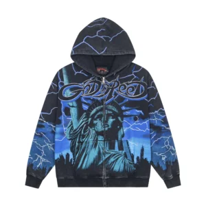 Godspeed Liberty Lightning Zip Hoodie Blue