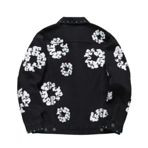 Denim Tears Studded Cotton Wreath Denim Jacket Black