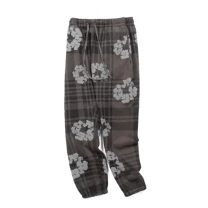Denim Tears Cotton Wreath Plaid Sweatpants Brown