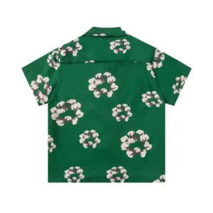Denim Tears Cotton Wreath Short Sleeve Shirt Green Fresh Statement
