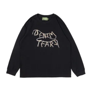 Denim Tears Bone Logo Long Sleeve T-Shirt Black