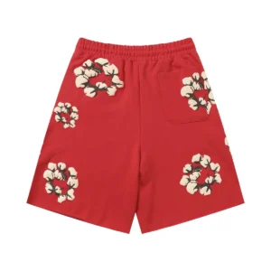Denim Tears Cotton Wreath Shorts Red