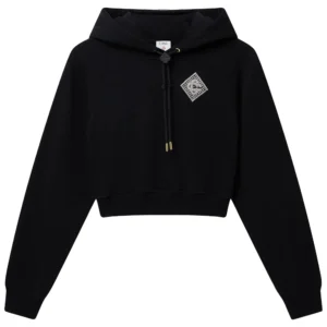 Casablanca Pearl Diamond Cropped Hooded Sweatshirt