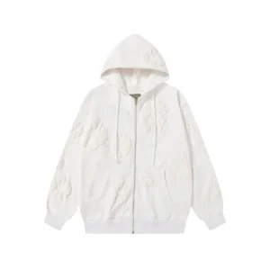 Denim Tears Cotton Wreath Zip Hoodie White Minimal