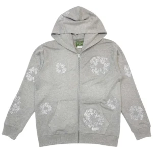 Denim Tears Cotton Wreath Zip Hoodie Grey