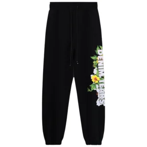 Denim Tears Floral Logo Sweatpants Black Side Print
