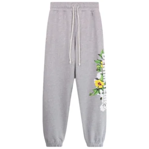 Denim Tears Floral Logo Sweatpants Grey Side Print