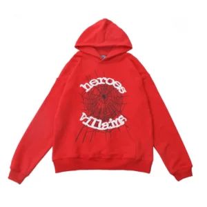 Sp5der x Heroes and Villains Hoodie Red