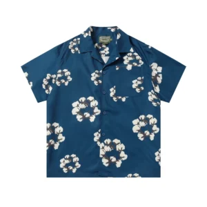 Denim Tears Cotton Wreath Short Sleeve Shirt Blue Street Core