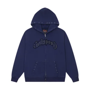 Godspeed Rhinestone Logo Zip Hoodie Navy