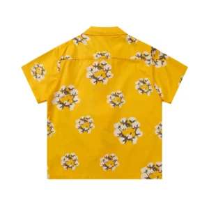 Denim Tears Cotton Wreath Short Sleeve Shirt Yellow Bright Resort