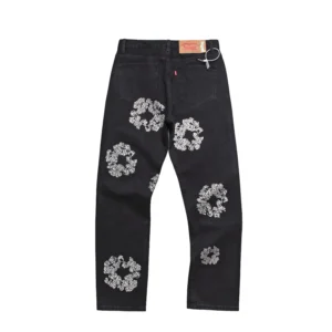 Denim Tears Cotton Wreath Rhinestone Denim Jeans Black