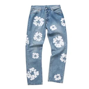 Denim Tears Cotton Wreath Print Denim Jeans Light Blue