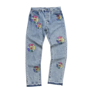 Denim Tears Smiley Flower Denim Jeans Light Blue