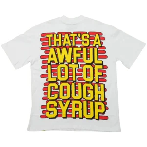 Cough Syrup Cartoon Cup Tee White