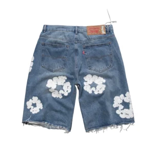 Denim Tears Cotton Wreath Denim Shorts Light Blue