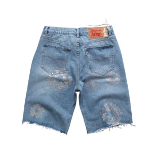 Denim Tears Cotton Wreath Denim Shorts Light Blue