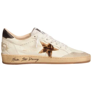 Women's Ball Star with leopard print pony skin star and black heel tab
