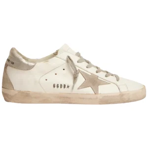 Women's Super-Star with silver heel tab and metal stud lettering