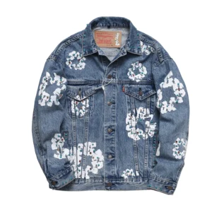 Denim Tears Studded Cotton Wreath Denim Jacket Light Blue