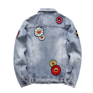 Denim Tears Smiley Flower Patch Denim Jacket Light Blue