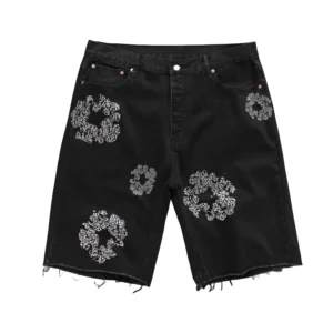 Denim Tears Cotton Wreath Denim Shorts Black