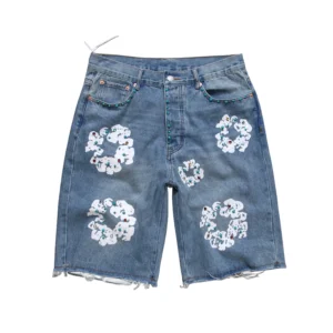 Denim Tears Cotton Wreath Studded Denim Shorts Light Blue