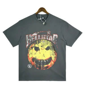 Hellstar Smiley Face T-Shirt Grey