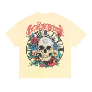 Godspeed Skull Floral T-Shirt Beige