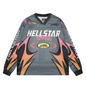 Hellstar Sports Flame Jersey Longsleeve Grey