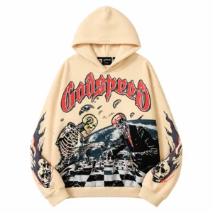 Godspeed Skull Chess Hoodie Beige