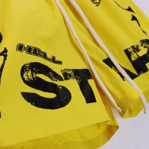 Hellstar Logo Shorts Yellow