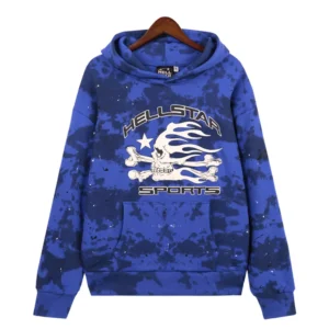 Hellstar Sports Paint Hoodie Blue