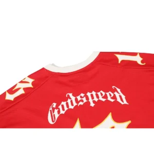 Godspeed Skull Jersey T-Shirt Red