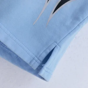 Hellstar Flame Path Shorts Light Blue