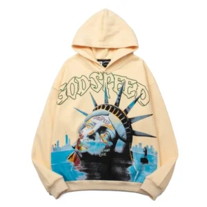 Godspeed Liberty Skull Hoodie Beige