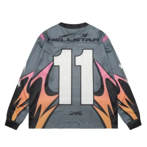 Hellstar Sports Flame Jersey Longsleeve Grey