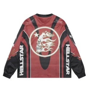 Hellstar Flame Skull Jersey Longsleeve Red