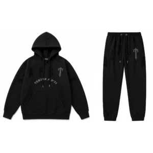 Trapstar Irongate Arch Chenille 2.0 Hooded Tracksuit Black