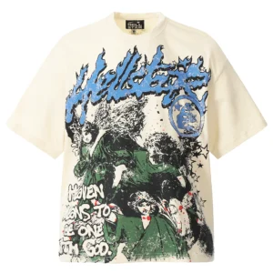 Hellstar Heaven Graphic T-Shirt Beige