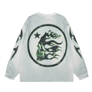 Hellstar Skull Logo Longsleeve Grey