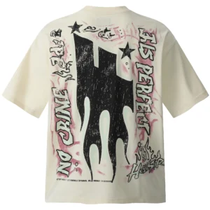 Hellstar No Crime Graphic T-Shirt Beige