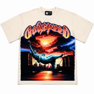Godspeed Liberty Sunset Graphic T-Shirt Beige