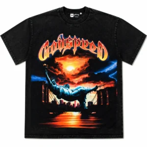 Godspeed Liberty Sunset Graphic T-Shirt Black