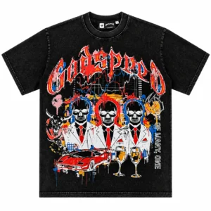 Godspeed Skull Syndicate Graphic T-Shirt Black